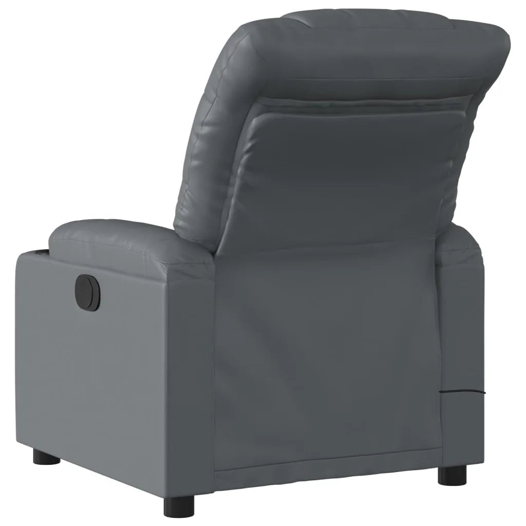 Poltrona reclinabile massaggiante in Similpelle Grigia 3206905