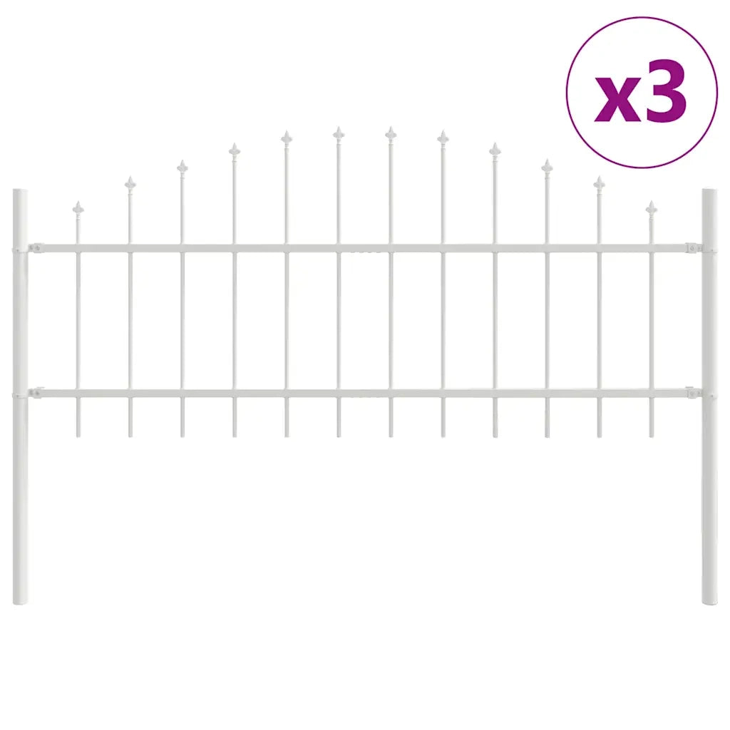 Recinzione per Giardino 3 pcs Bianco 170 x 140 cm