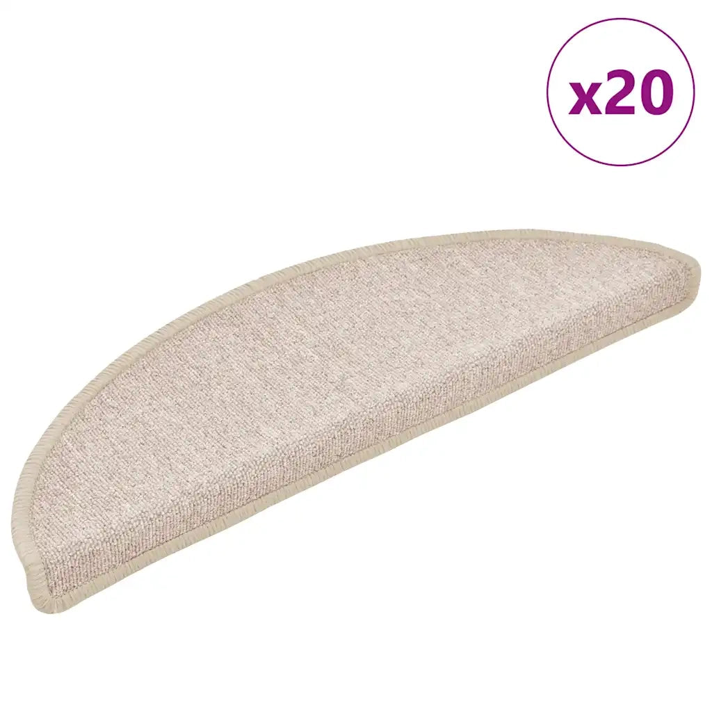 Tappetini per scale 20 pz | Gradini per Scale 56x17x3 cm tortora semicircolari