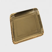Trade Shop - 5 Vassoi Porta Sotto Torta 24x19 Cm 1.4 Mm Oro Rettangolare Cartone Dorato -