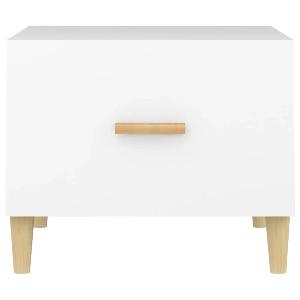 Tavolini da Salotto 2 pz Bianchi 50x50x40 cm Legno Multistrato