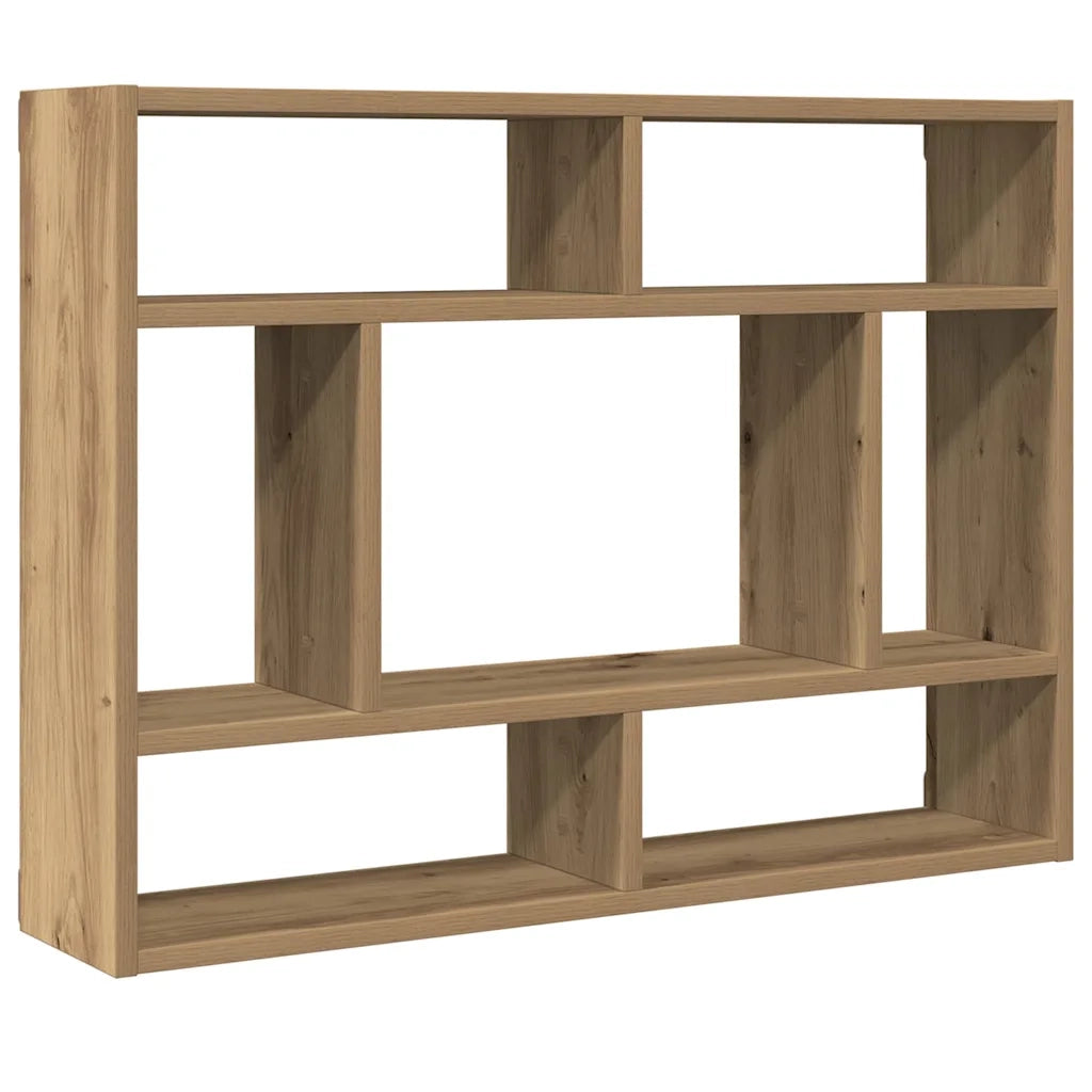 Scaffale a Parete Rovere Artigianale 75x16x55 cm in Truciolato 862046