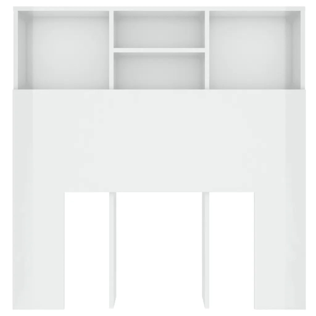 Testiera con Contenitore Bianco Lucido 100x19x103,5 cm 811850