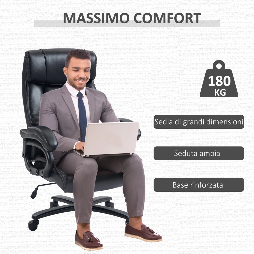 Sedia Poltrona Massaggiante da Ufficio Riscaldata con 2 Punti Massaggio e 8 Programmi Nera