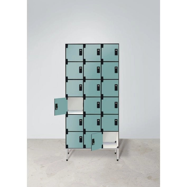 Armadio casellario in laminato stratificato HPL a 18 posti cm. 93,2x50x200h