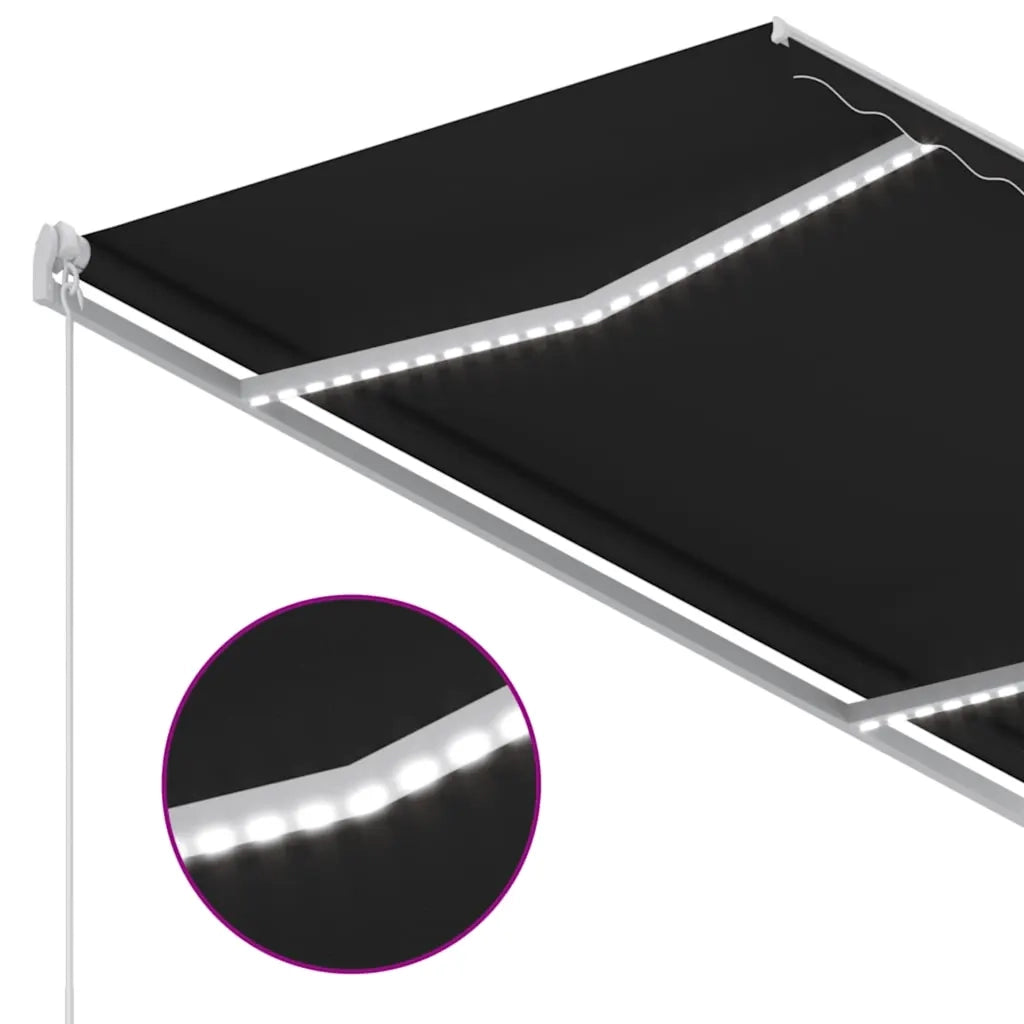 Tenda da Sole Automatica LED Sensore Vento 3,5x2,5 m Antracite 3069934