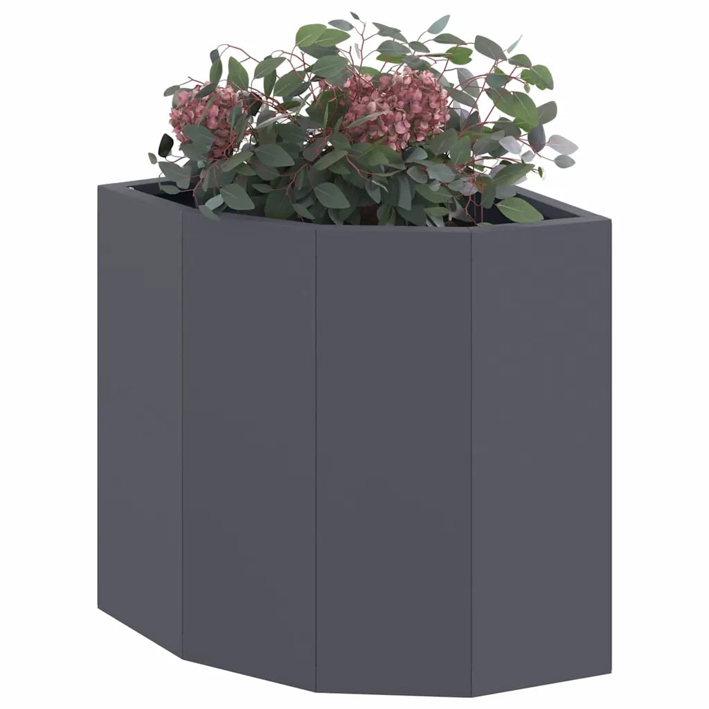 Vaso d'angolo Antracite 30 x 30 x 35 cm Acciaio 883656