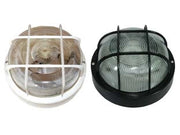 PLAFONIERA TONDA CON GABBIA- - max 40w IP44 - ø 185x105h. colore bianco - 2 pezzi SYNTESY