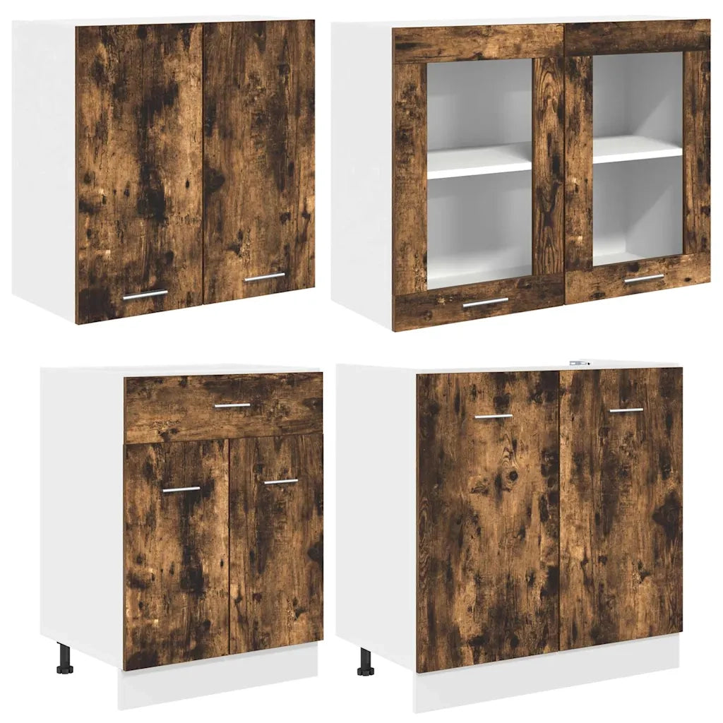 Set mobili da cucina Lyon 4 pcs Rovere fumé 140 x 46 x 81.5 cm 3388345