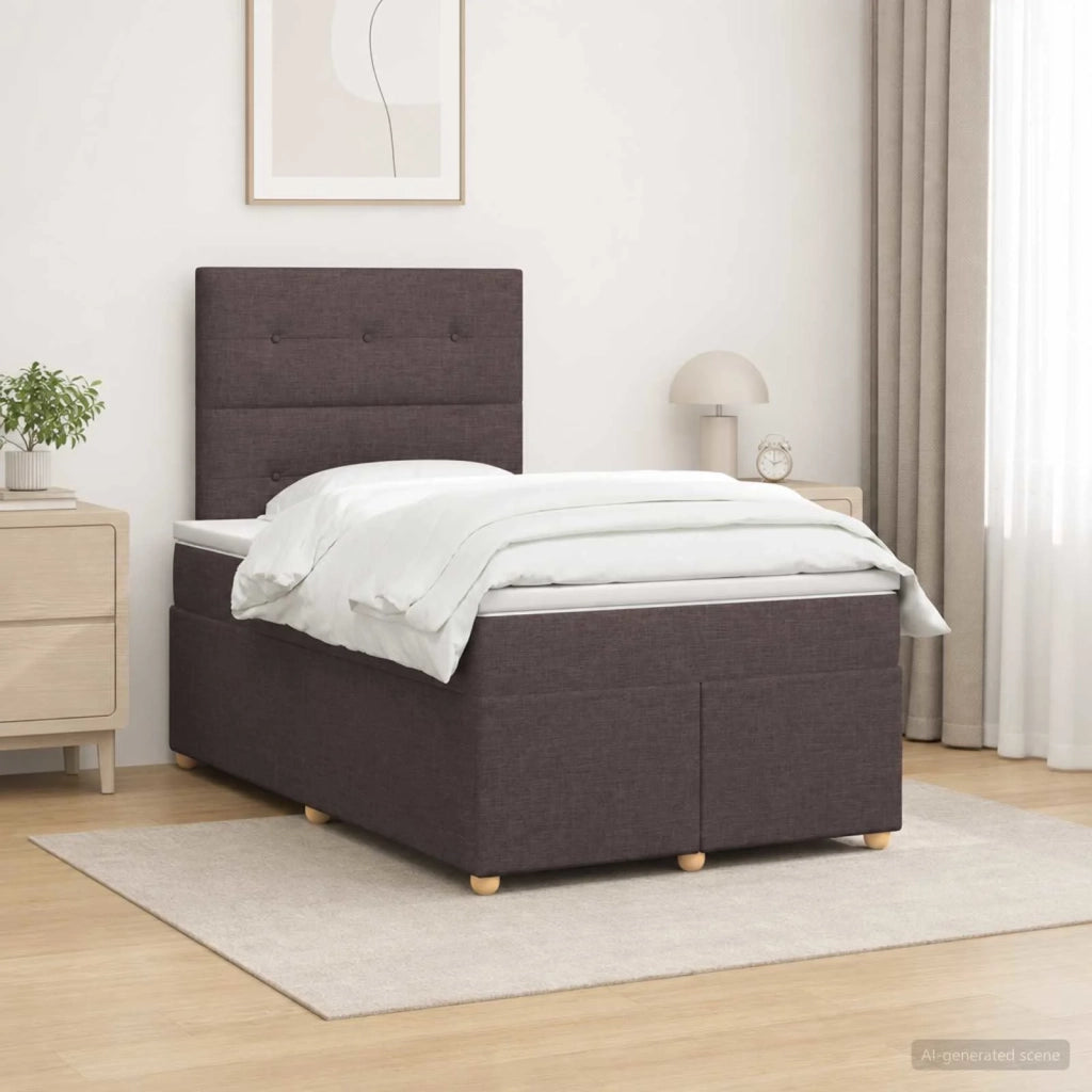 Letto box spring con materasso Marrone Scuro 120 x 190 cm 3455304