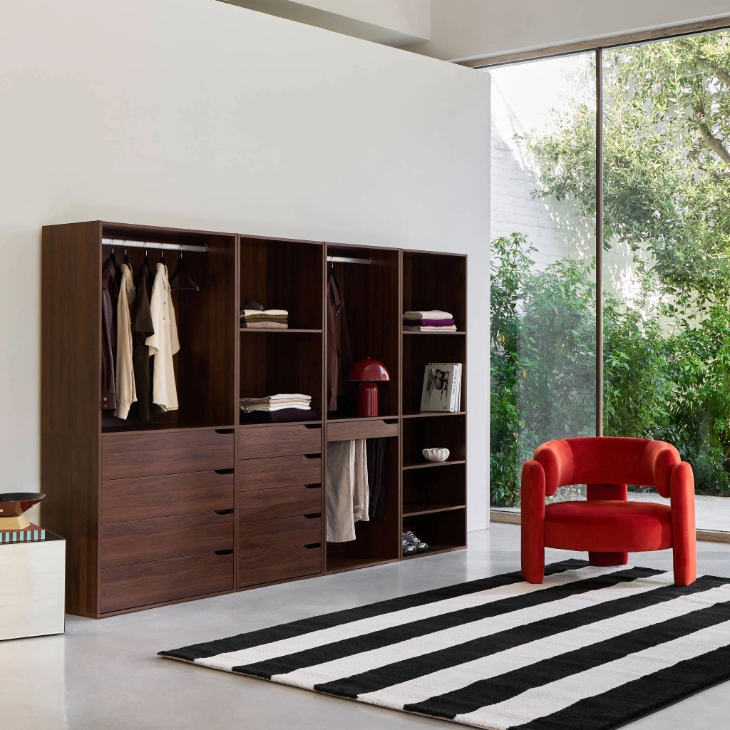 Kit armadio modulare decorazione legno 4 elementi, noce