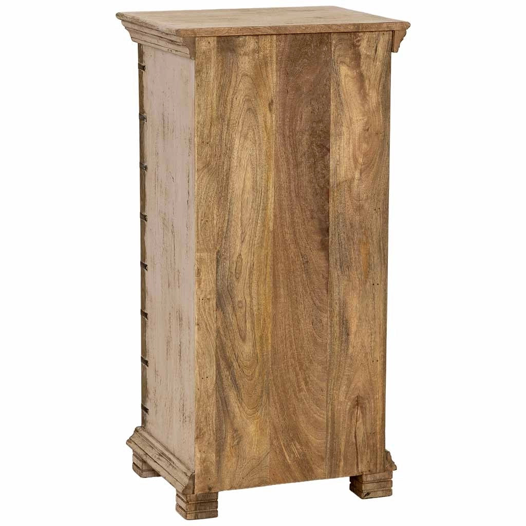 Settimanale in legno artigianale, 50x40x100h cm, bianco