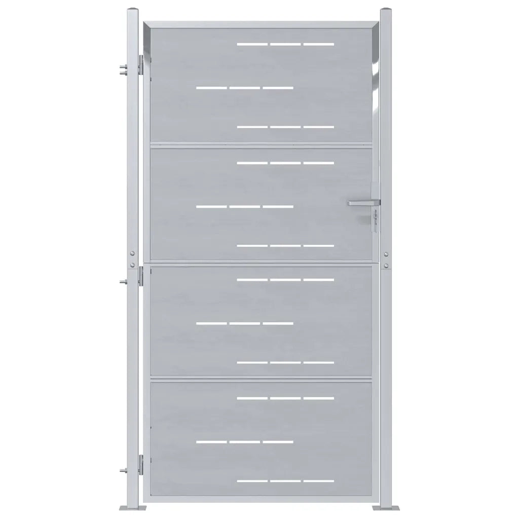 Cancello da giardino Argento 85 x 196 cm Acciaio inossidabile 3402588