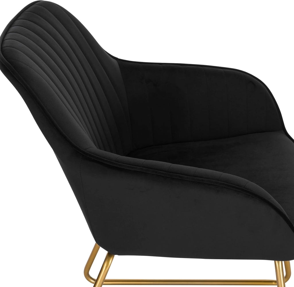 1x sedie sala da pranzo sedie cucina moderne poltroncina salotto Adatte per Sala da Pranzo, Soggiorno, Camera da Letto Estetica in Tessuto di velluto Metallo dorato Blu BH246bl-1