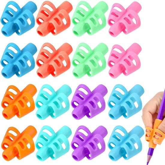 Set di 16 matite per bambini, contenitore per matite, contenitore per matite per bambini di 2-4 anni, set di strumenti per la scrittura per principianti, 8 colori