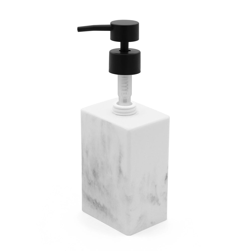Set accessori bagno 2 pezzi in poliresina marmorizzata bianca Marmo