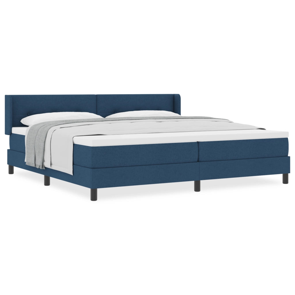 Letto con Box Spring e Materasso Blu 200x200 cm Tessuto