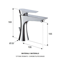 Diva rubinetto miscelatore per lavabo design moderno minimal