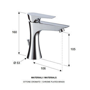 Diva rubinetto miscelatore per lavabo design moderno minimal