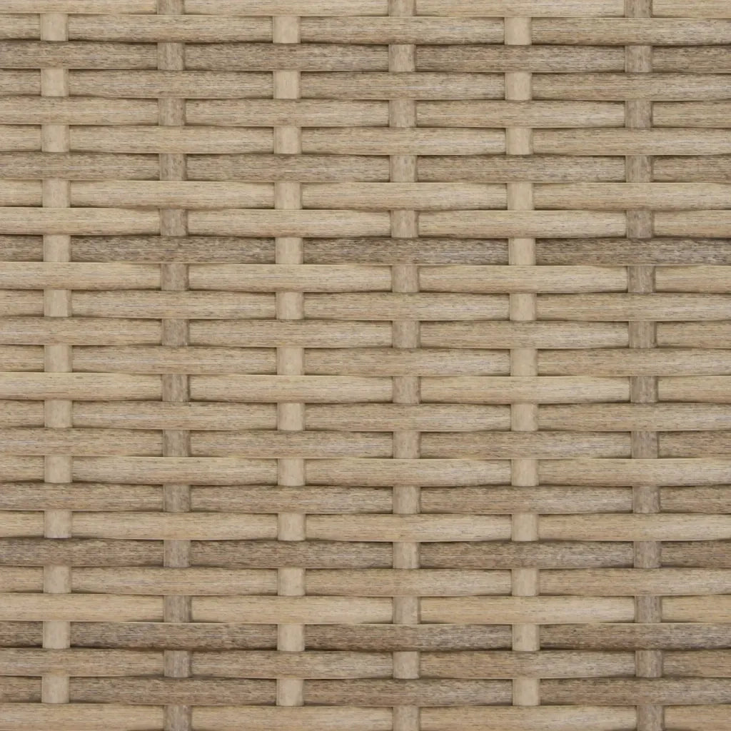 Lettino Prendisole con Cuscini Beige in Polyrattan 368348