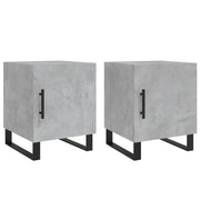 Set di 2 Comodini | Armadio da Notte | Mobiletto da notte Grigio Cemento 40x40x50 cm in Legno Multistrato