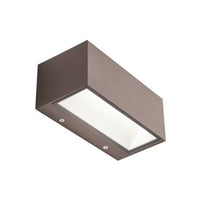 Applique Da Esterno Media Biemissione Box Alluminio Caffè 12W Led 4000K
