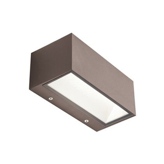 Applique Da Esterno Media Biemissione Box Alluminio Caffè 12W Led 4000K