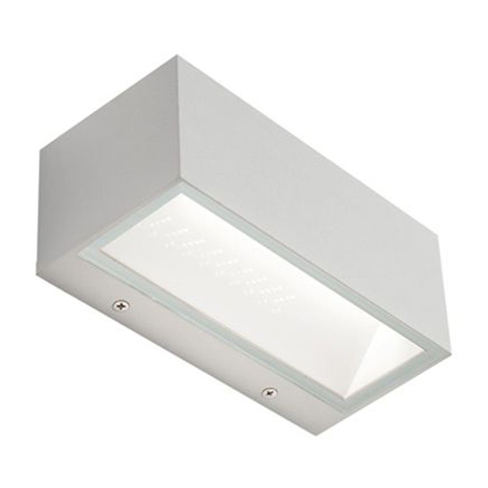 Applique Da Esterno Grande Biemissione Box Alluminio Bianco 20W Led 4000K