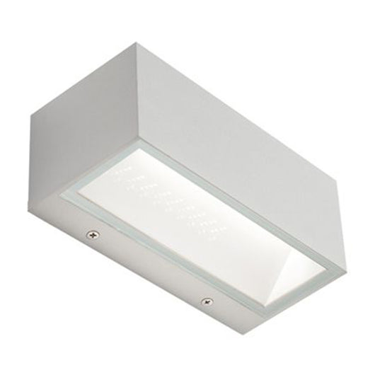 Applique Da Esterno Grande Biemissione Box Alluminio Bianco 20W Led 4000K