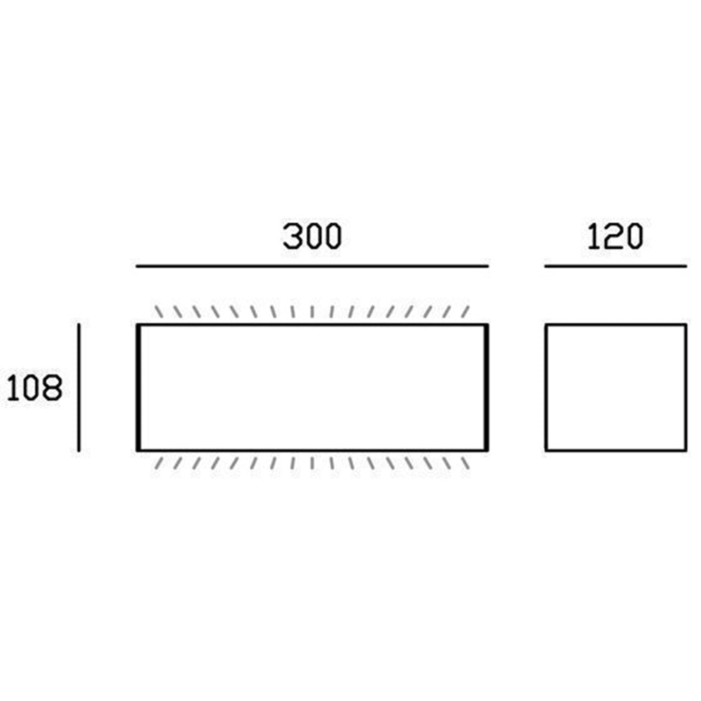 Applique Da Esterno Maxi Biemissione Box Alluminio Bianco 40W Led 4000K