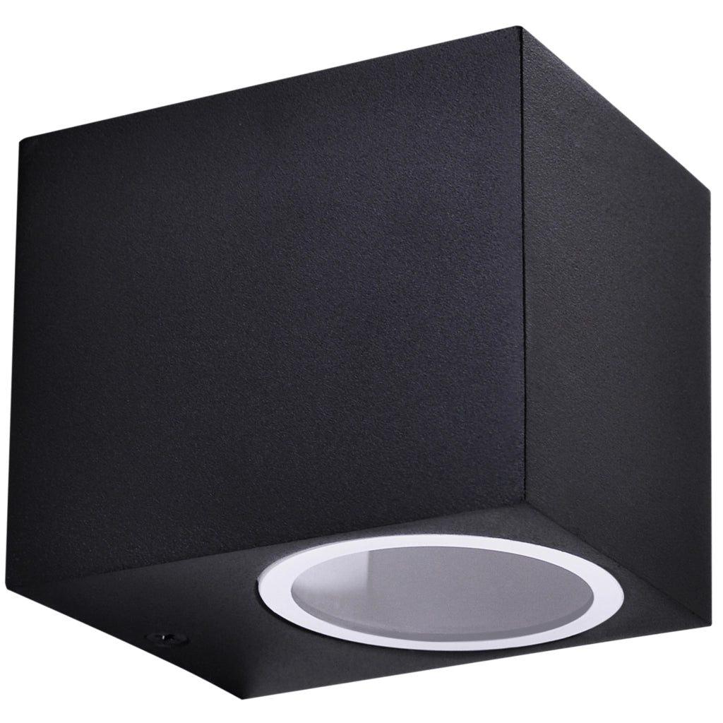 Applique esterna Polux Boston nera GU10 quadrata IP44