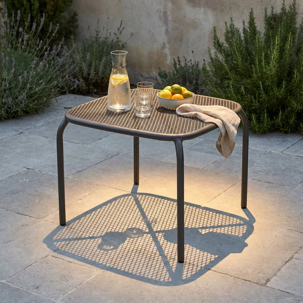 Tavolo da Giardino in Acciaio cm 40x40x43 - DELL