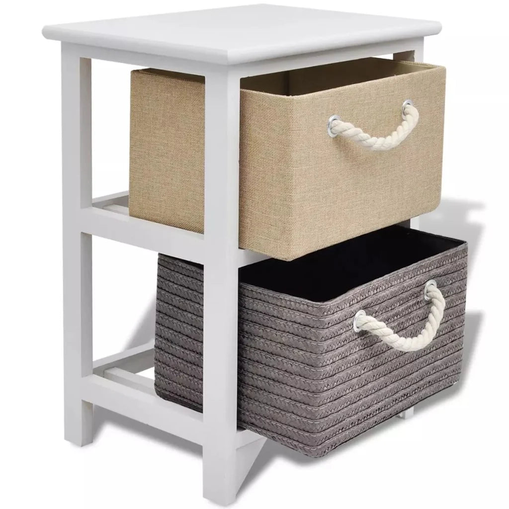Comodino cassettiera mobili per camera da letto 2 pezzi legno 1402074