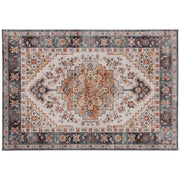 TAPPETO BOHEMIEN ANTISCIVOLO E LAVABILE A PELO CORTO PER SOGGIORNO E CAMERA, 230X160 CM, MARRONE