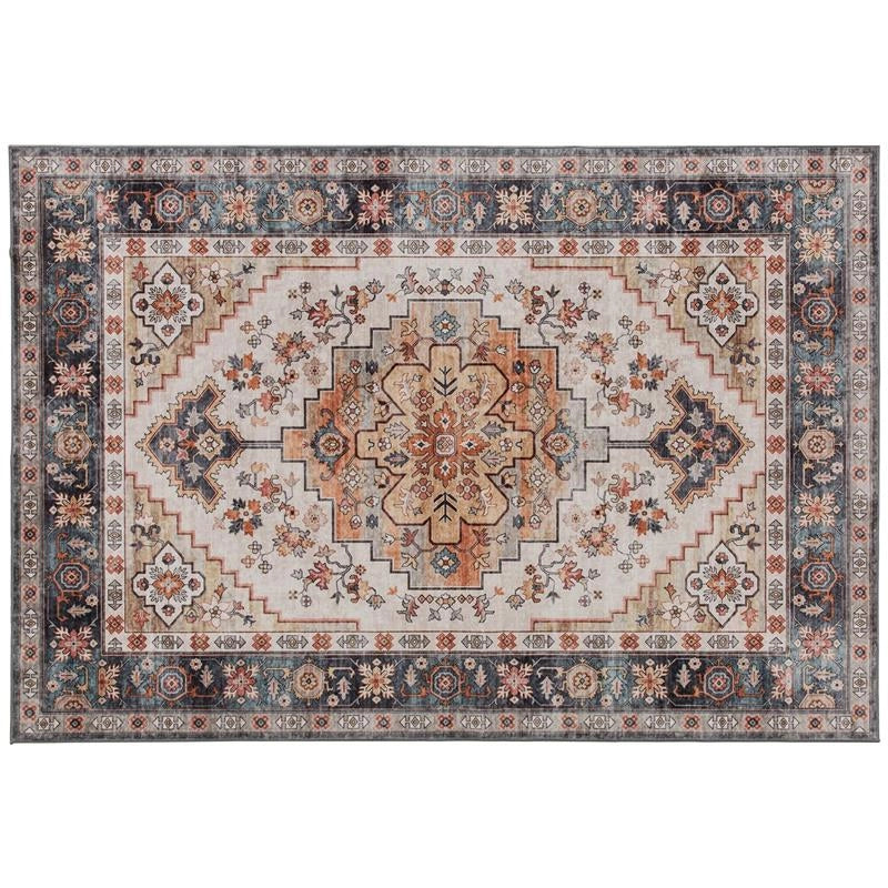 TAPPETO BOHEMIEN ANTISCIVOLO E LAVABILE A PELO CORTO PER SOGGIORNO E CAMERA, 230X160 CM, MARRONE