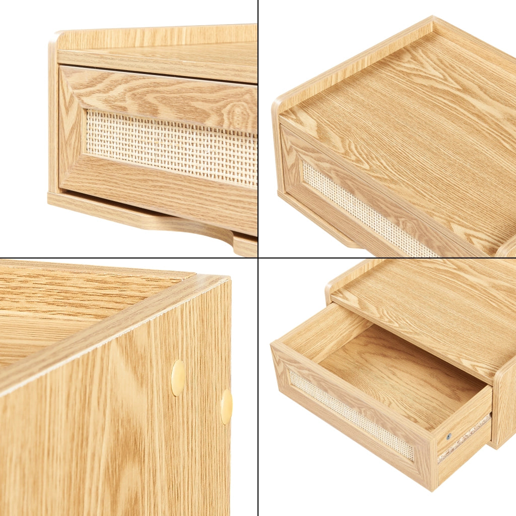 Mensola da Parete Ljuredsø con Cassetto Integrato 40 x 30 x 16,5 cm - Effetto Rovere [en.casa]