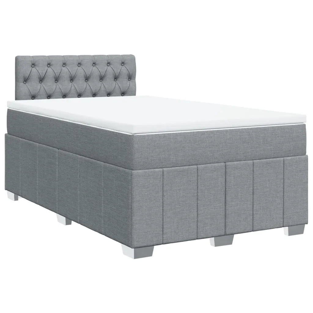 Giroletto a Molle con Materasso Grigio Chiaro 120x200cm Tessuto 3287042
