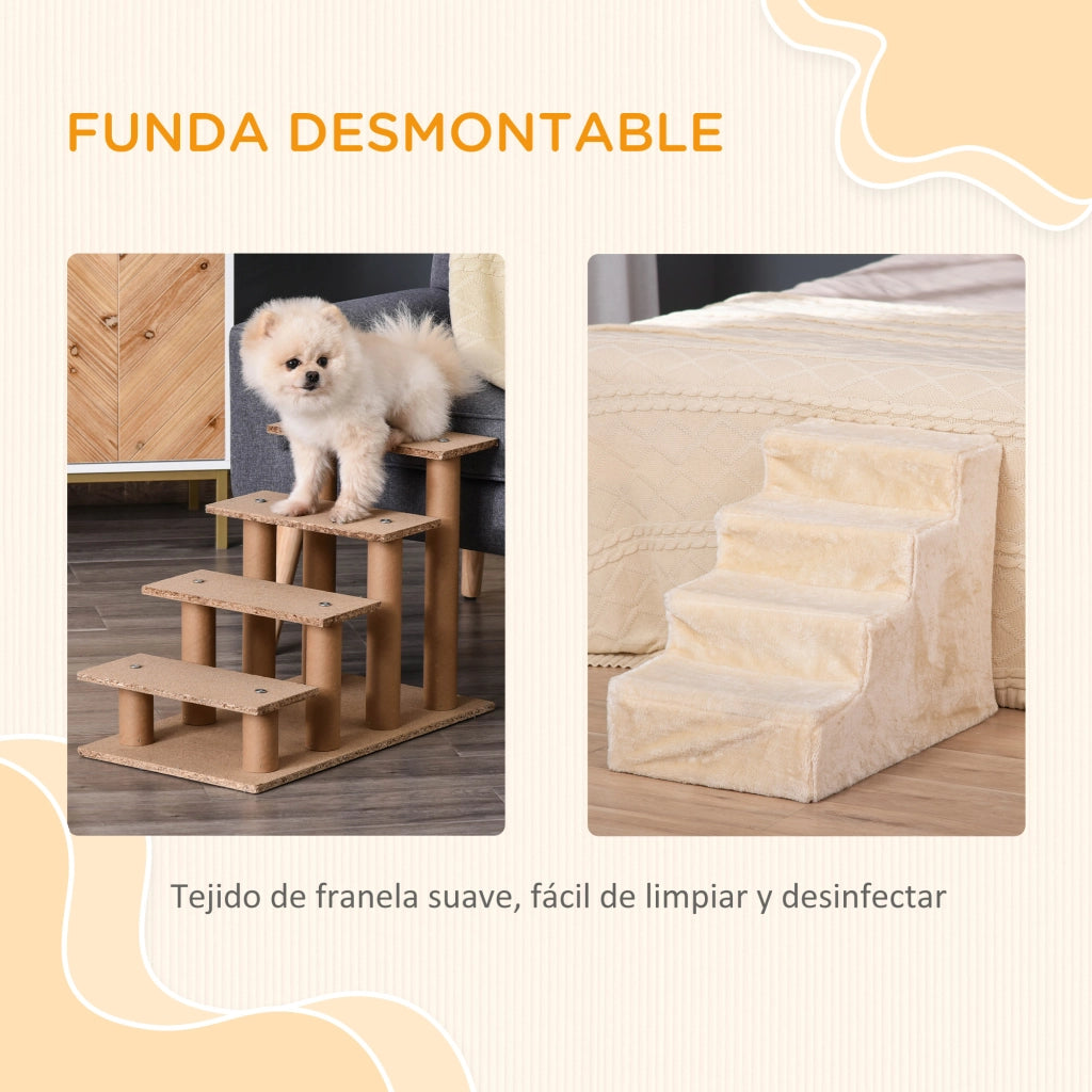 Scala per Gatti e Cani 2 in 1 ¨C zephmum ¨C 60x35x44 cm Beige