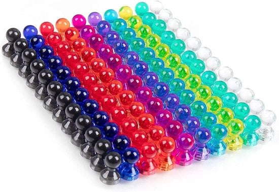 160 pezzi di magneti colorati e trasparenti 11 x 17 mm, 8 colori, ideali per whiteboard, lavagne, frigoriferi e molti altri (8 colori - 160 pezzi)