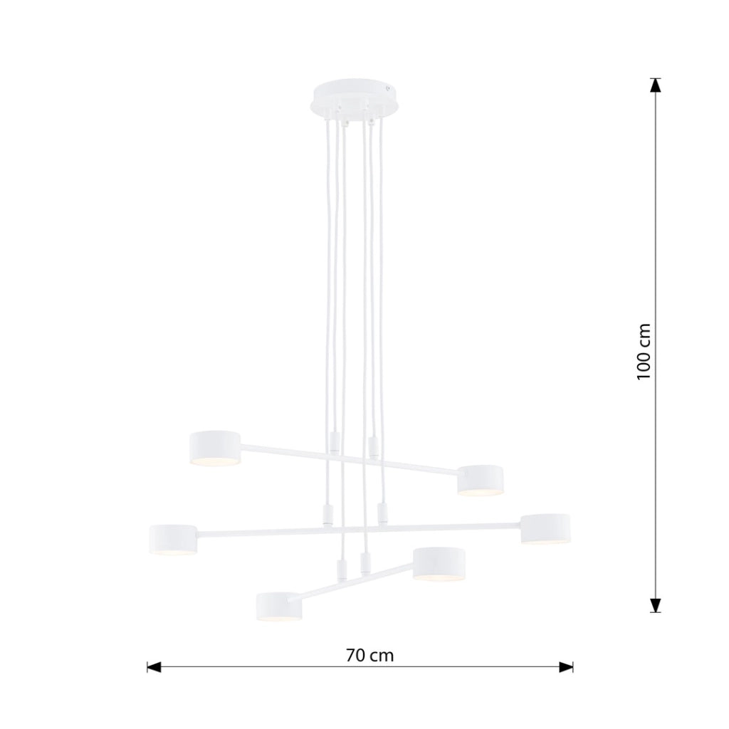 Lampada a sospensione Emibig Modus bianca regolabile 6xGX53