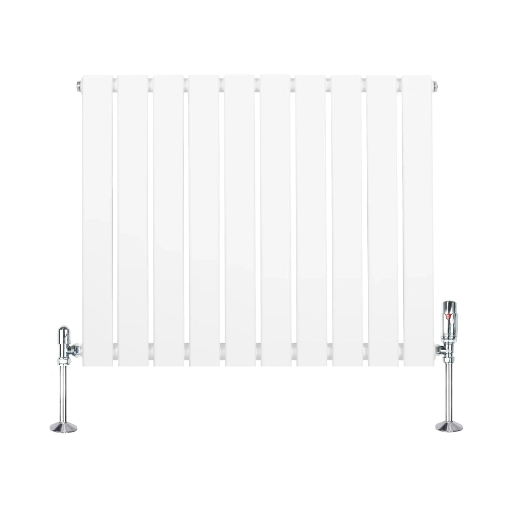 Radiatore Orizzontale 600 x 700 mm con Valvole TRV Bianco