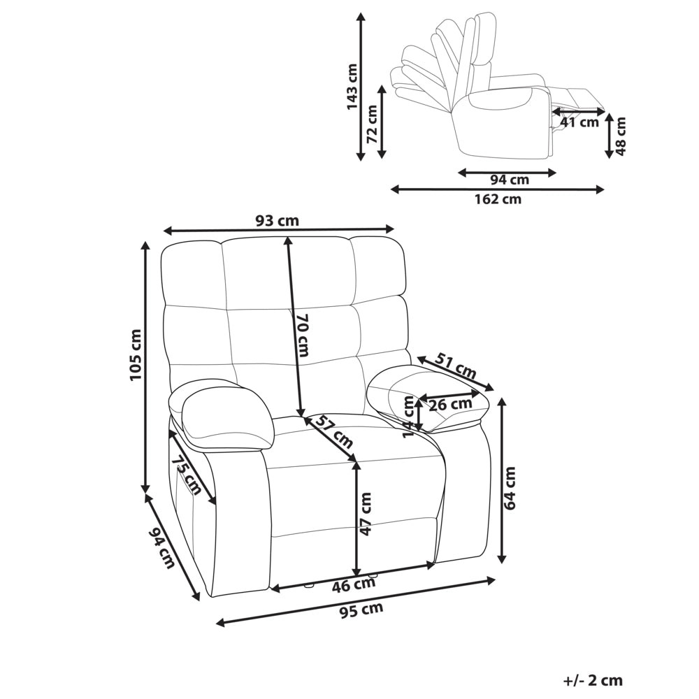 Poltrona reclinabile elettrica Poliestere beige Seduta singola imbottita con poggiapiedi Funzione di sollevamento Design moderno Relax
