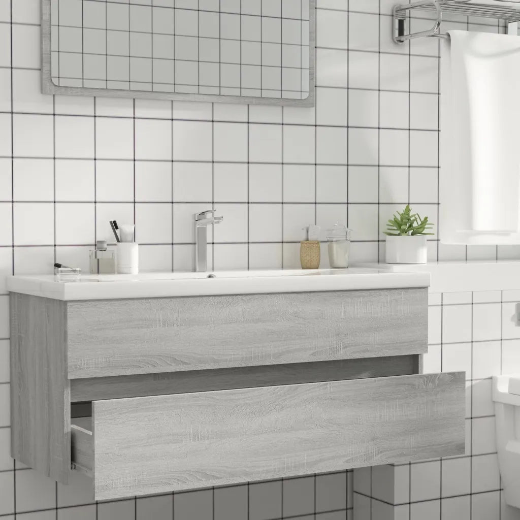 Mobile Lavabo Grigio Sonoma 100x38,5x45 cm in Legno Multistrato cod mxl 25360