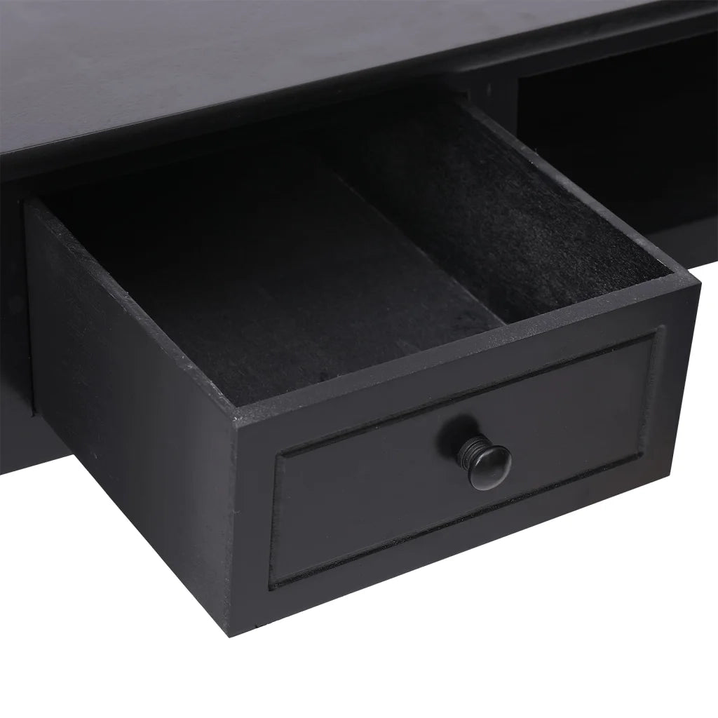 Scrivania Nera 108x45x76 cm in Legno Massello di Paulownia cod mxl 78464
