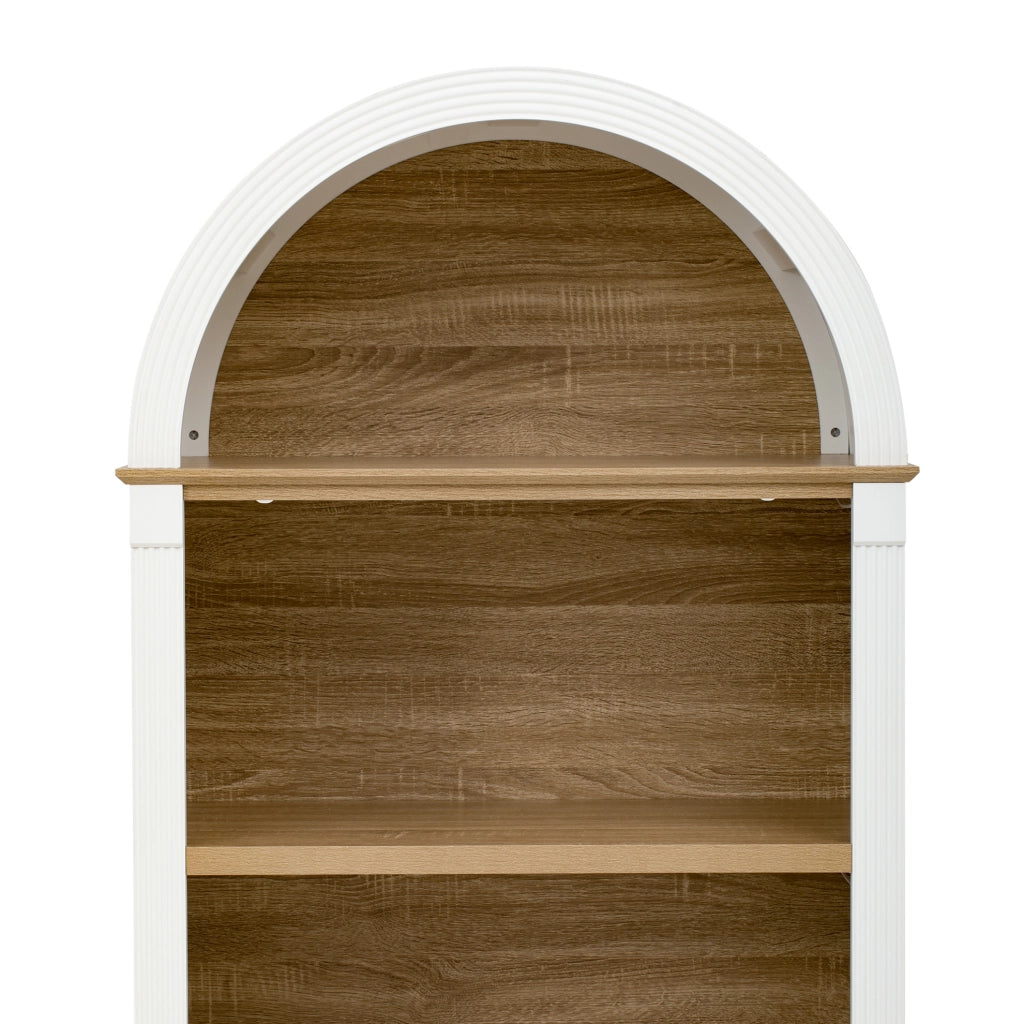 CREDENZA ALTA con LED 76,2x40,1x180 cm in MDF e PB Bianca