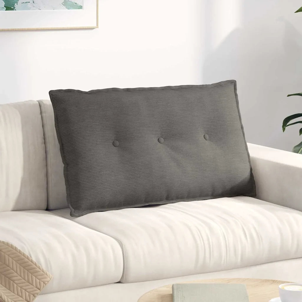 Cuscino per Schiena Grigio chiaro 80 x 50 cm Tessuto in Cords 42014736