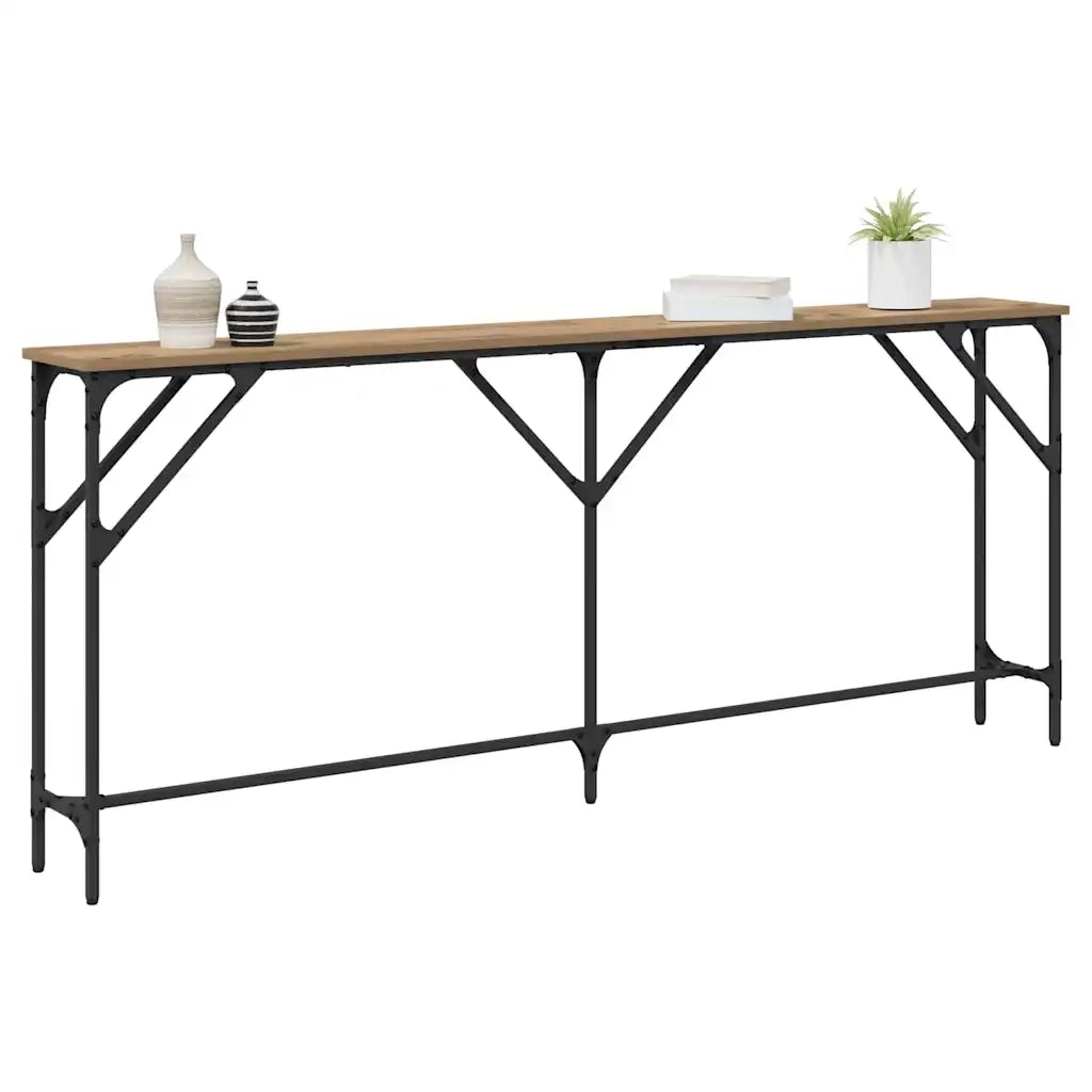 Tavolo consolle rovere artigianale 180 x 23 x 75 cm 871327