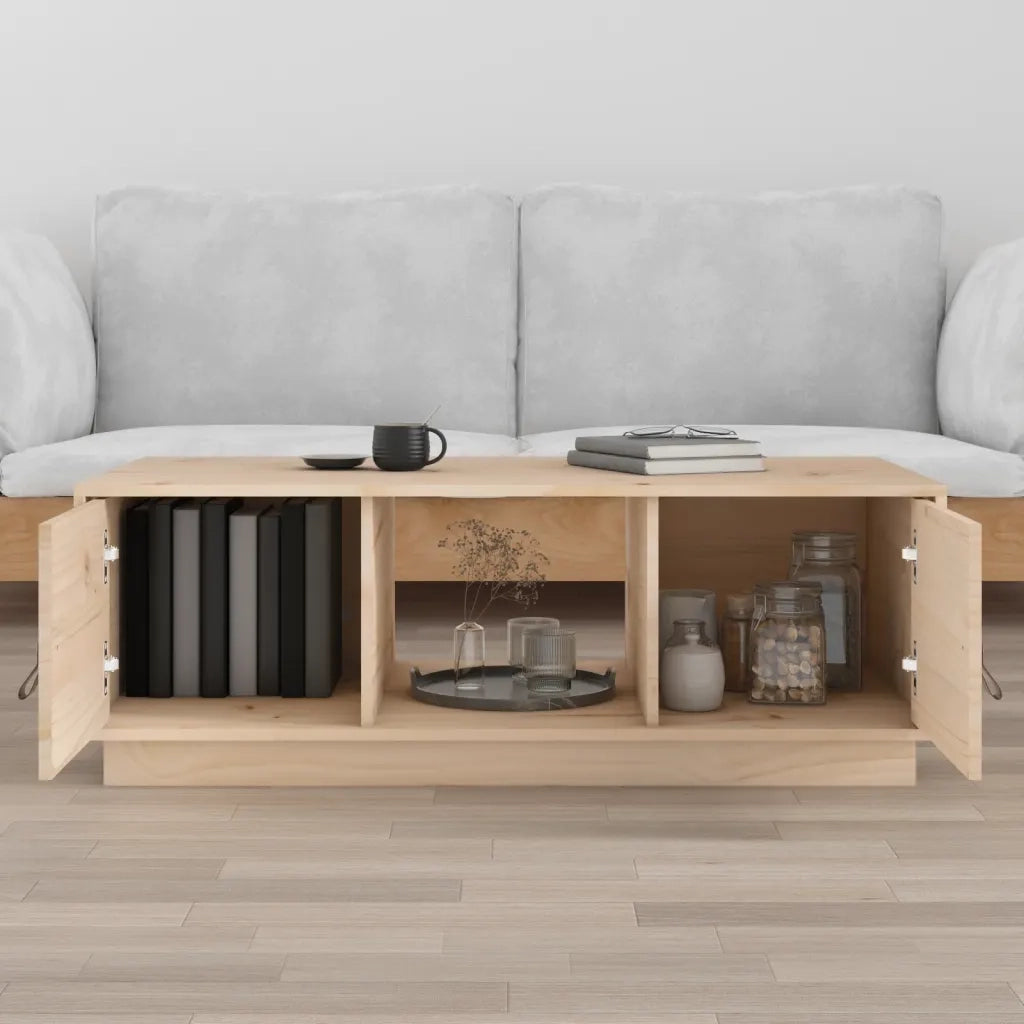 Tavolino da Salotto-Tavolino da soggiorno-Tavolo 100x50x35 cm in Legno Massello di Pino 379277