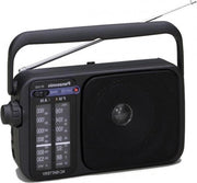 Radio portatile RF-2400DEG-K con maniglia - funziona su corrente elettrica o batterie - nero