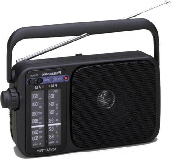 Radio portatile RF-2400DEG-K con maniglia - funziona su corrente elettrica o batterie - nero